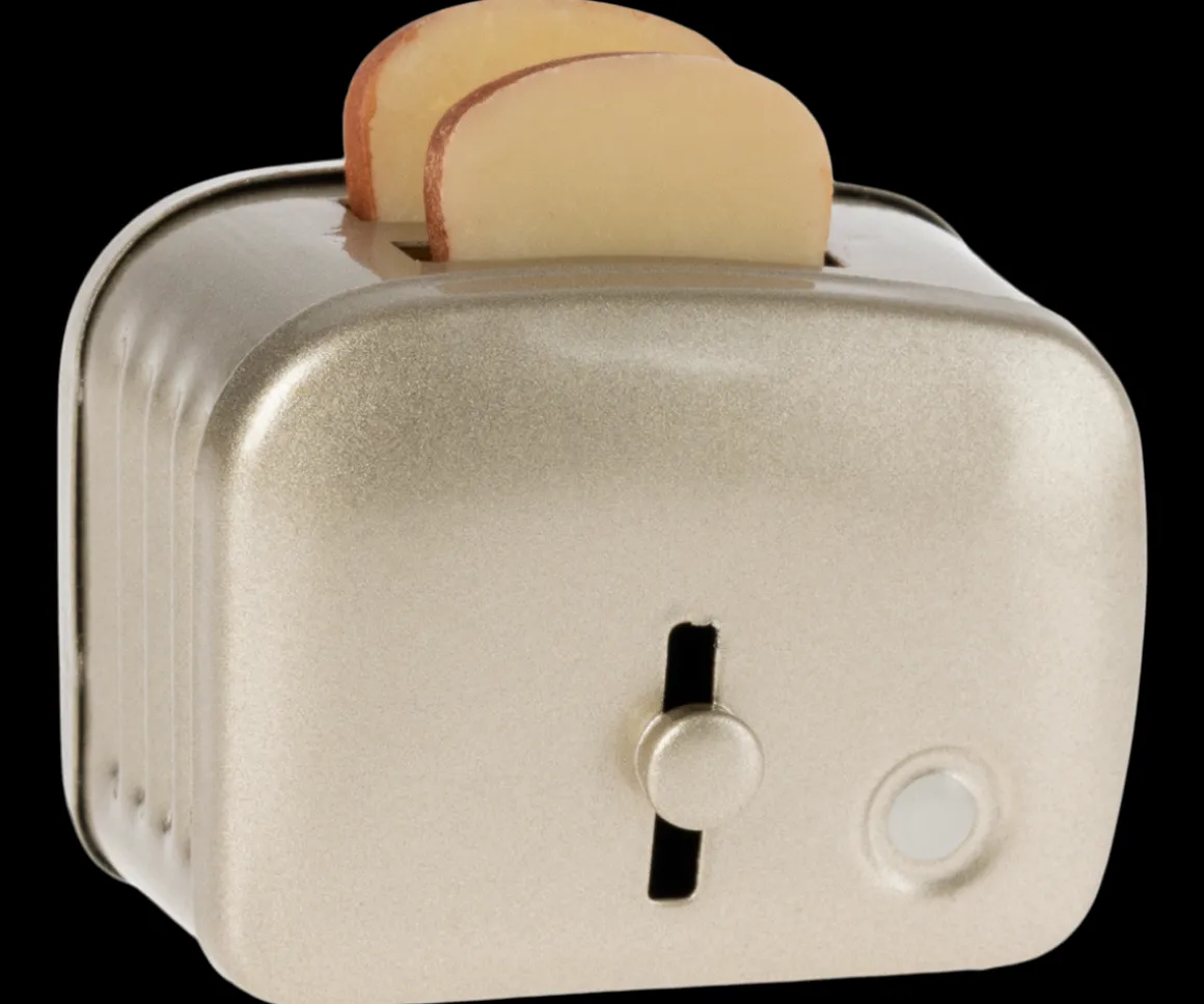 Maileg Miniature brødrister med brød - Sølv Clearance